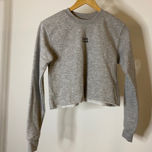 PEACE COLLECTIVE CROPPED SWEATER - Picture 1 of 2